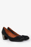 Lanvin Black Satin Embellished Heels Size 39
