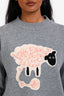 Markus Lupfer Grey Merino Wool Graphic Print Sheep Sweater Size XS