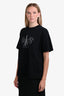 Balenciaga 2019 Black Eiffel Tower Logo Embroidered Short Sleeve T-Shirt Size M