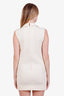 Gucci Cream Rosette Pocket Detail Sleeveless Dress Size S