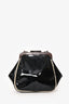 Marni Black Patent Leather Clutch with Acrylic Chain Handle