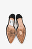 Manolo Blahnik Black Silk Embellishment D'Orsay Flats Size 36.5