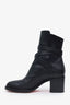 Christian Louboutin Black Leather 'Karistrap' Ankle Boots Size 36.5