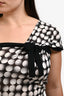 Jean Paul Gaultier Black/White Silk Blend One Shoulder Tank Top Size M