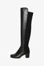 Stuart Weitzman Black Leather Spandex Knee High Boots Size 35.5