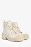 Christian Dior Bottines Combat Logo Toile Blanche/Cuir 38.5