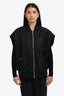 Upper Hights Black Oversized Bomber Vest Size 1