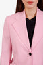 Versace Pink Wool Single Breasted Blazer Size 36