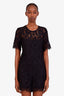 Veronica Beard Black Lace Short Sleeve Mini Dress Size 4
