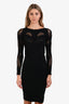 McQ by Alexander McQueen Black Mesh Long Sleeve Dress Size S
