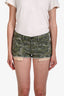 Rag & Bone Green Denim Camouflage Print Mini Shorts Size 26