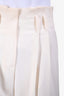 Brunello Cucinelli Cream Virgin Wool-Blend High-Waisted Pleated Trousers Size 4