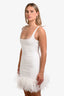 16Arlington White Ostrich Feathers Mini Dress Size 8