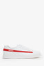 Prada White/Red Leather Logo Sneakers Size 12 Mens
