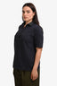 Akris Punto Navy Embellished Collared T-Shirt Size 12