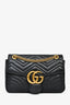 Gucci Black Leather GG Marmont Large Shoulder Bag