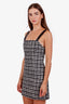 Alice + Olivia Black/White Tweed Plaid Sleeveless Mini Dress Size 4