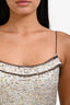 Prada Vintage Grey Metallic Wool Silk Jacquard Tank Dress Size 40