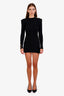 Balmain Black Metallic Shoulder Pad Mini Dress Size 34