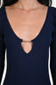 Jacquemus Navy Ribbed 'La Mini Pralu' Flared Mini Dress Size 46