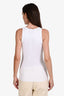 Miu Miu 2022 White Cotton Ribbed Logo Tank Top Size XS