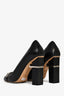 Christian Dior Black Leather Block Heel Pumps Size 37
