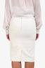 Alexander McQueen Cream Crepe Knee Length Pencil Skirt Size 44