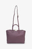 Burberry Purple Grained Leather Tote Bag With Strap