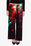 Dries Van Noten Black/Red/Green Printed Cotton Pants Size 36
