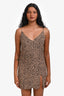 Reformation Cheetah Print Side Slit Mini Dress Size XS