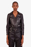 Acne Studios Black Lambskin Biker Jacket Size 32