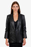 Veronica Beard Black Vegan Leather Dickey Blazer Size 6
