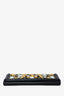 St. John Black/Yellow Leather Embellished Clutch