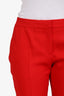 Alexander McQueen Red Wool Silk Trousers Size 40