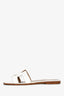 Hermès White Leather Oran Sandals Size 38