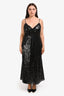 Miu Miu Black Sequin Midi Dress Size 46
