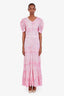 LoveShackFancy Pink Lace Maxi Dress with Slip Size 4