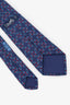 Hermès Dark Blue/Red Pattern Silk Tie