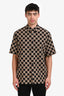 Burberry Black/House Check Cotton Button Down Short Sleeve Shirt Size M Men's