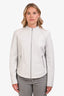 Sportmax Code Grey Leather Biker Jacket Size 10