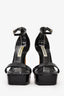 Victoria Beckham Black Patent Leather Platform Heeled Sandals Size 38.5