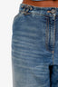 Pre-loved Chanel™ 2025 Blue Denim Logo Jeans Size 42
