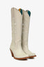 Pskaufman Cream Leather Cowboy Boots Size 11