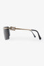 Miu Miu Gold Metal Rectangle Shield Sunglasses