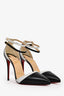 Escarpins à bride de cheville Christian Louboutin noirs et blancs, pointure 34,5