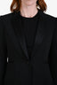 Dolce & Gabbana Black Wool Silk Collar Single Button Long Blazer Size 40