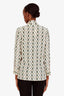 Gucci White Silk Web Kisses Blouse Size 40