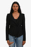 Isabel Marant Étoile Black/Green Striped Distressed Wool Blazer Jacket Size 36