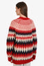 Gucci 2020 Wool Zigzag Jacquard Deep V-Neck Cardigan Size S