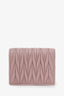 Miu Miu Pink Matelassé Nappa Leather Small Wallet